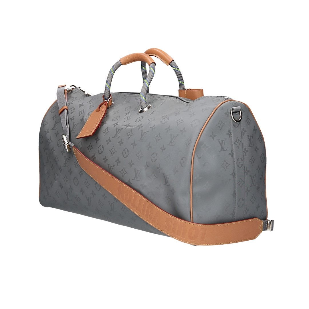 LOUIS VUITTON KEEPALL 50 REISETASCHE AUS MONOGRAM TITANIUM MIT SCHULTERRIEMEN (M43886)