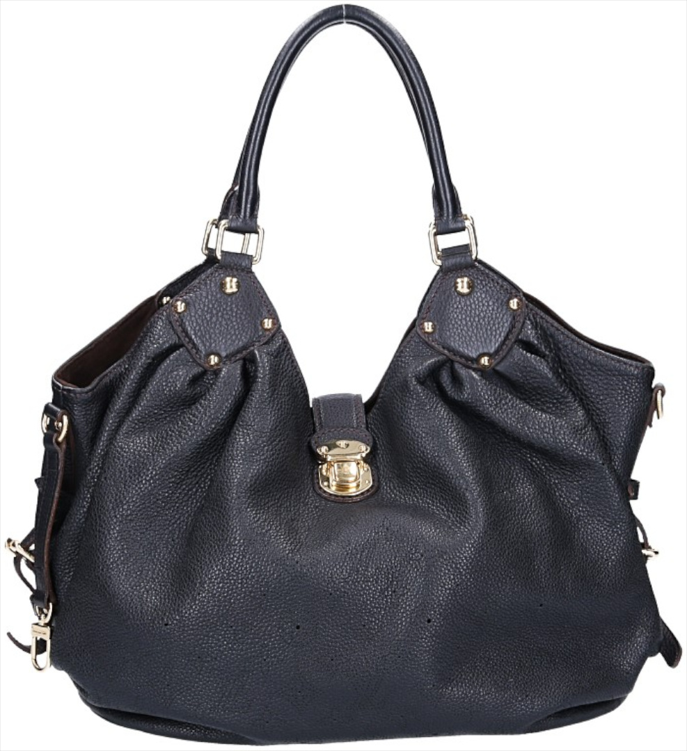 LOUIS VUITTON MAHINA L Handbag Made of Monogram Mahina Leather in Black (M95765) 