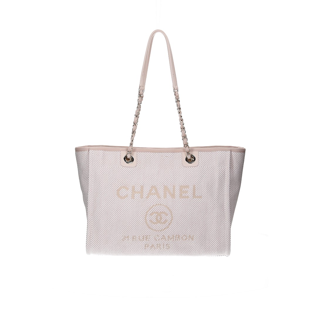 CHANEL DEAUVILLE SHOPPER (MEDIUM) HANDTASCHE AUS GEWEBE (A67001)