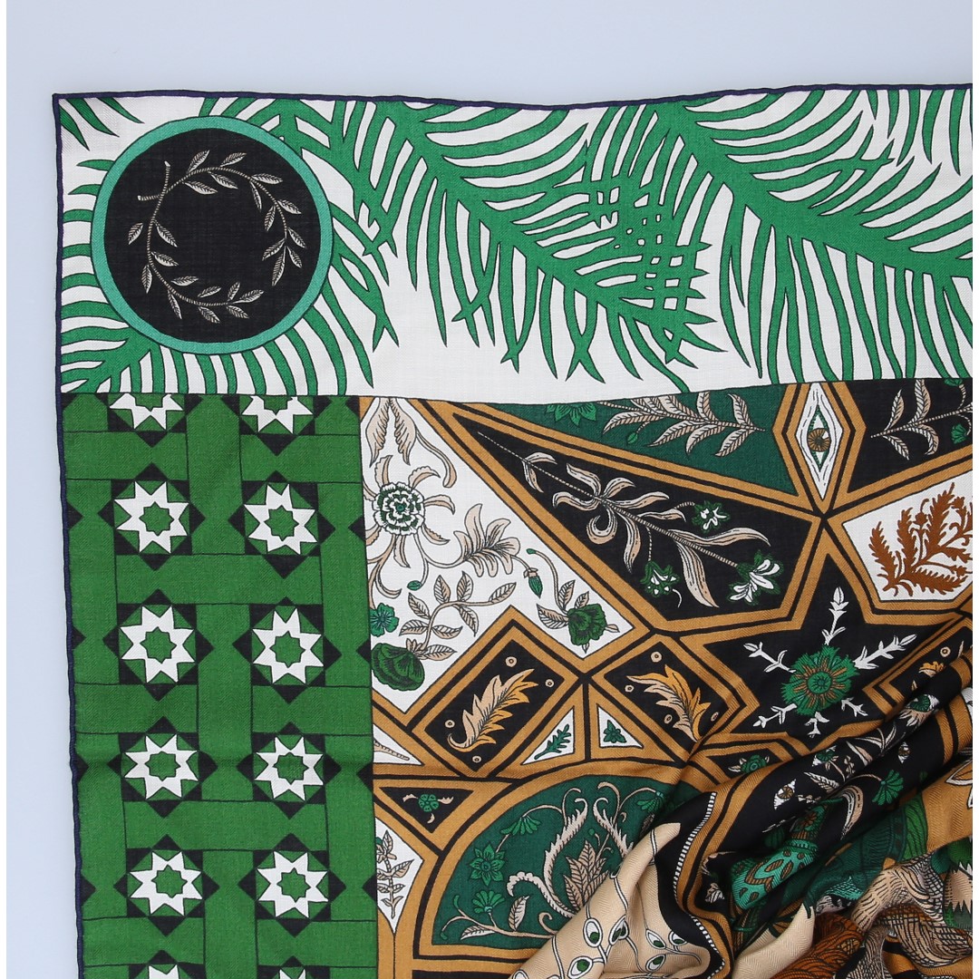 HERMÈS KASCHMIR-/SEIDENTUCH 140 x 140 CM CHALE 'LA DANSE DES AMAZONES' VON EDOUARD BARIBEAUD