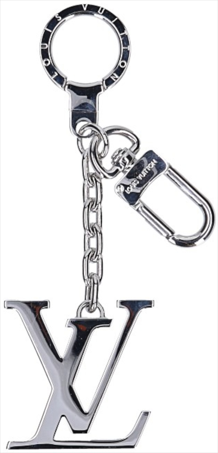 LOUIS VUITTON SCHLÜSSELANHÄNGER & TASCHENSCHMUCK 'INITIALS' AUS SILBERFARBENEM METALL (M65071)