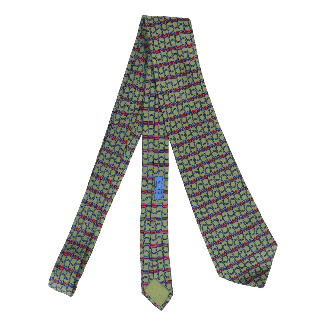 42334-Hermes-Krawatte_2D_0003 HERMÈS KRAWATTE AUS SEIDE '909HA'