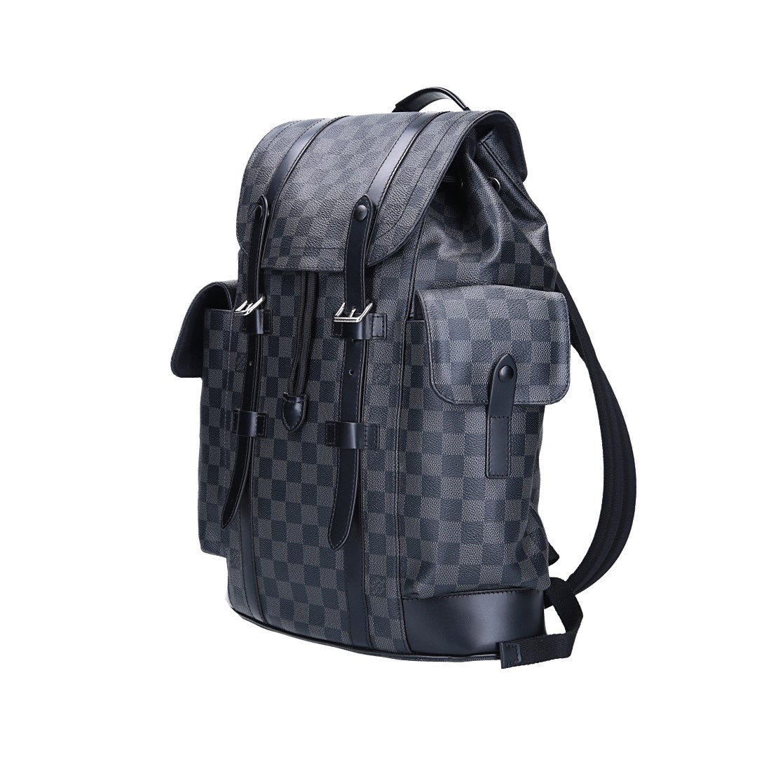 LOUIS VUITTON CHRISTOPHER MM RUCKSACK FROM DAMIER GRAPHITE CANVAS (N41379)