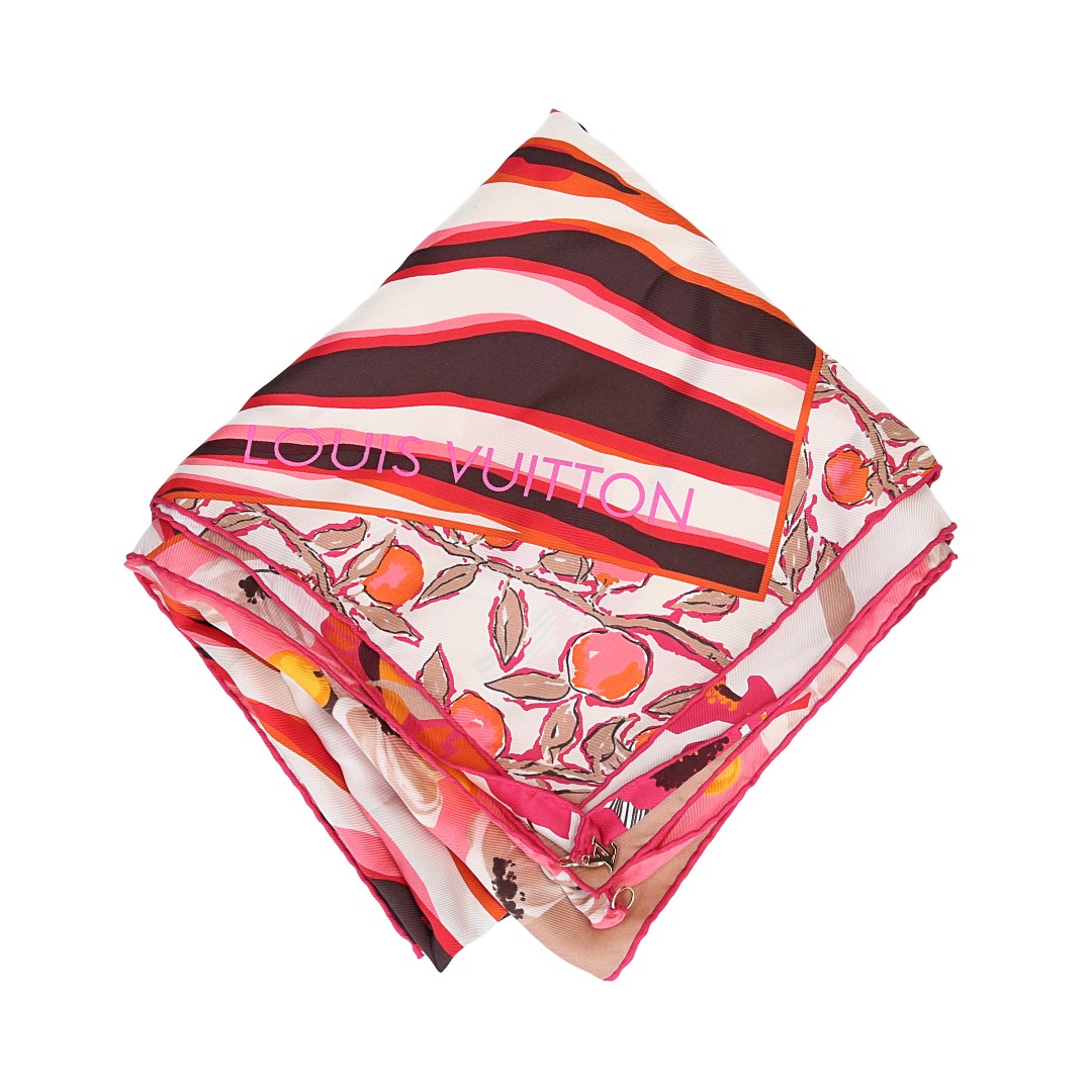 49900-LouisVuitton-Tuch-Blumen_2D_0005 LOUIS VUITTON CARRÉ TUCH 85 x 85 AUS SEIDE (400505)