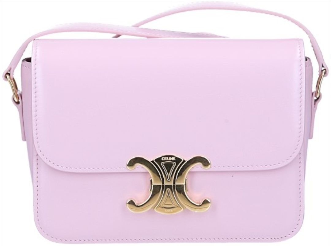 CELINE TRIOMPHE (TEEN) HANDTASCHE AUS GLÄNZENDEM KALBSLEDER IN ROSÉ