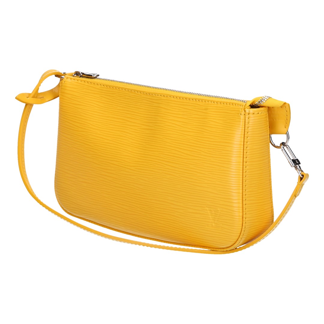 LOUIS VUITTON POCHETTE ACCESSOIRES NM CLUTCH AUS EPI LEDER IN MIMOSA 