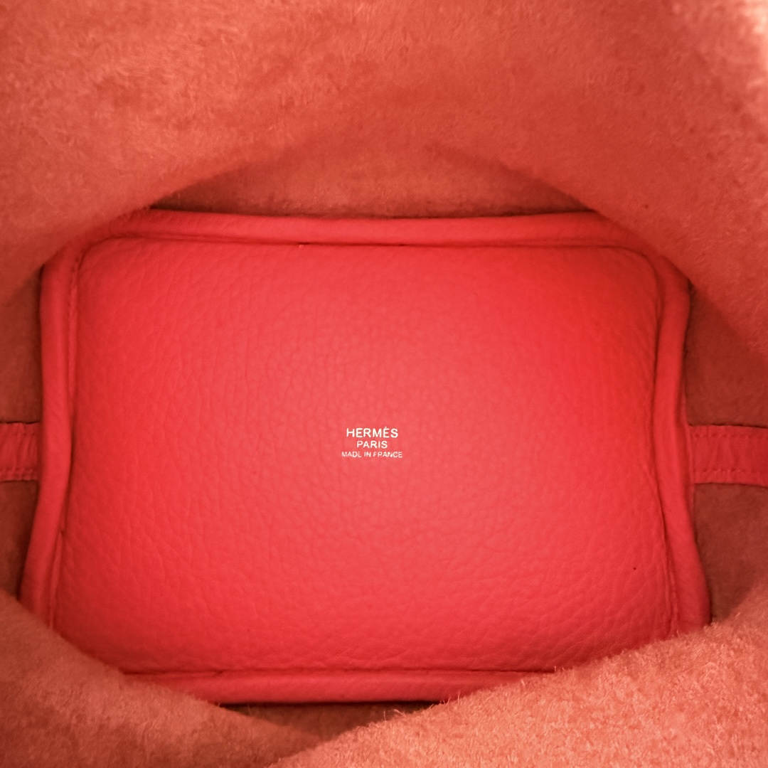 HERMÈS PICOTIN LOCK 18 HANDTASCHE AUS TAURILLON CLEMENCE LEDER IN ROSE AZALEE MIT PHW