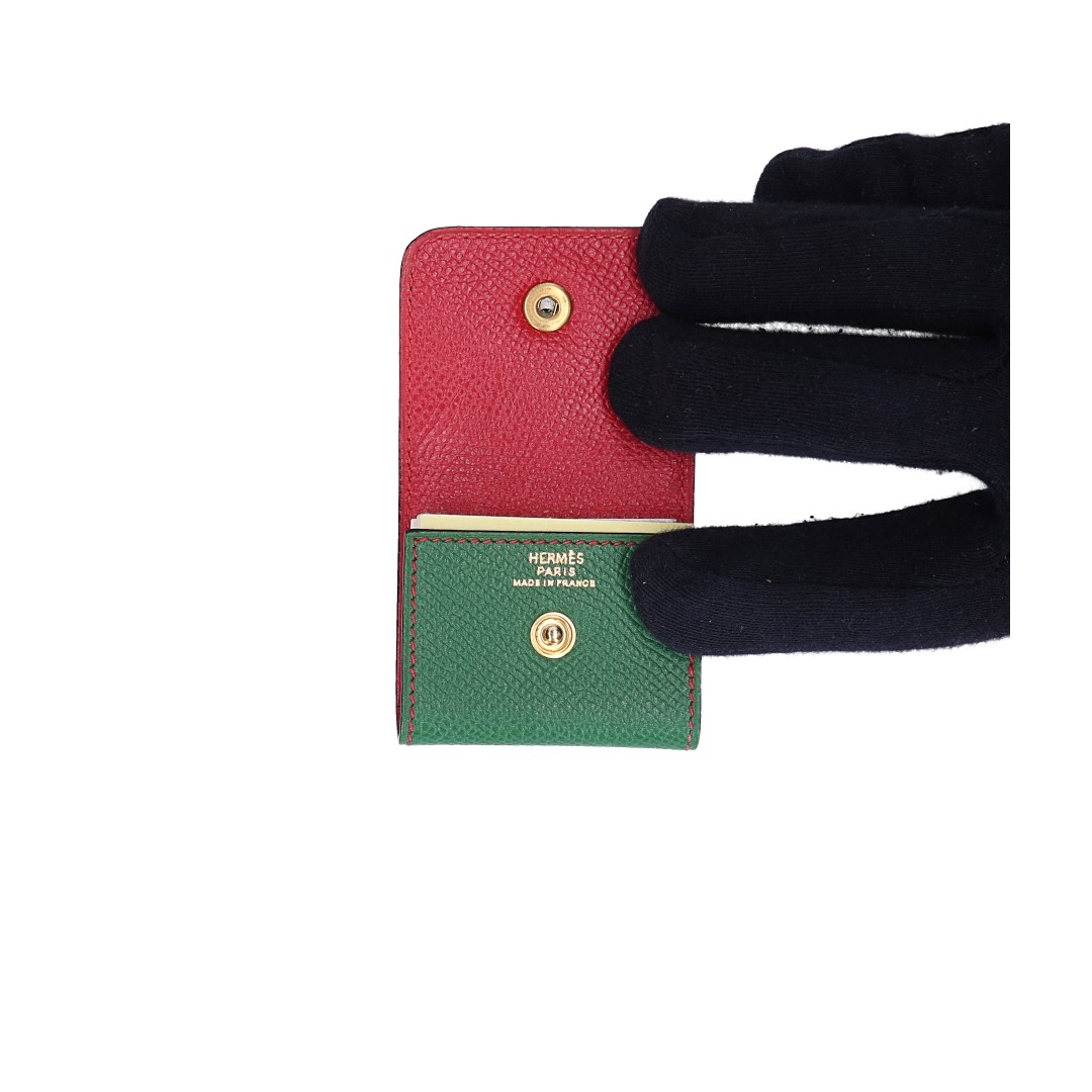 HERMÈS NOTEBOOK CASE MADE OF SMOOTH LEATHER IN GREEN