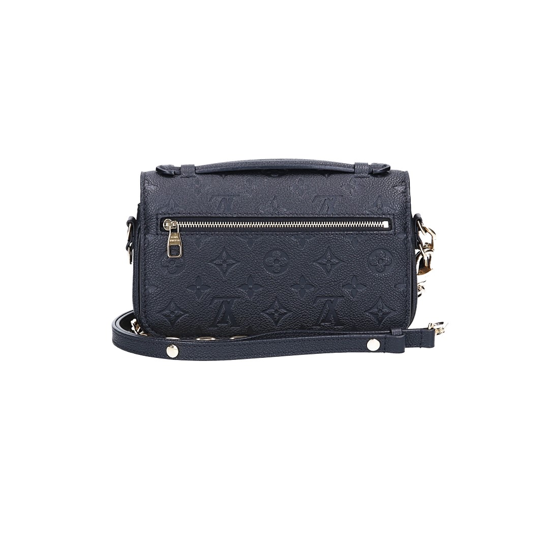 LOUIS VUITTON POCHETTE MÉTIS EAST WEST HANDTASCHE AUS MONOGRAM EMPREINTE LEDER IN NOIR (M46595)