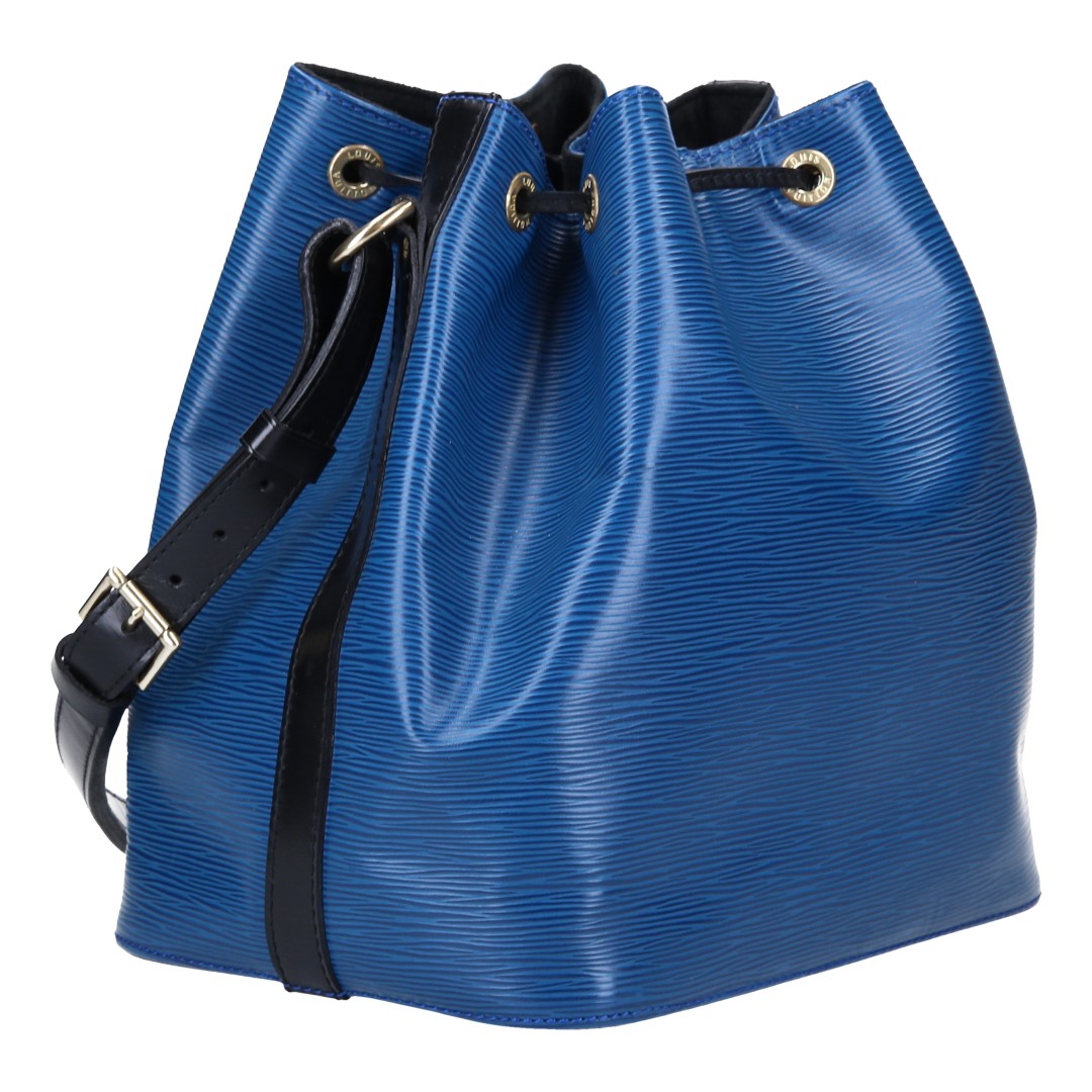 LOUIS VUITTON NOÉ PETIT MODEL SCHULTERTASCHE AUS EPI LEDER IN TOLEDO BLAU/KOURIL SCHWARZ