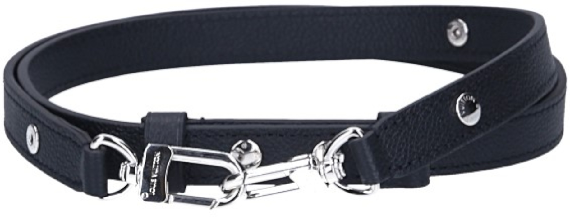 Louis Vuitton Adjustable Shoulder Strap in Rindsleder in Black with Silver