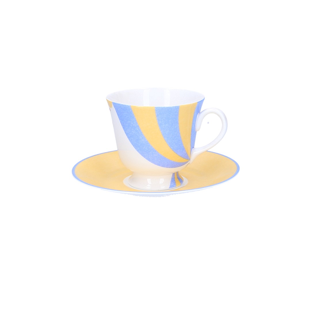 HERMÈS TASSE MIT UNTERTASSE AUS PORZELLAN 'CIRCUS'