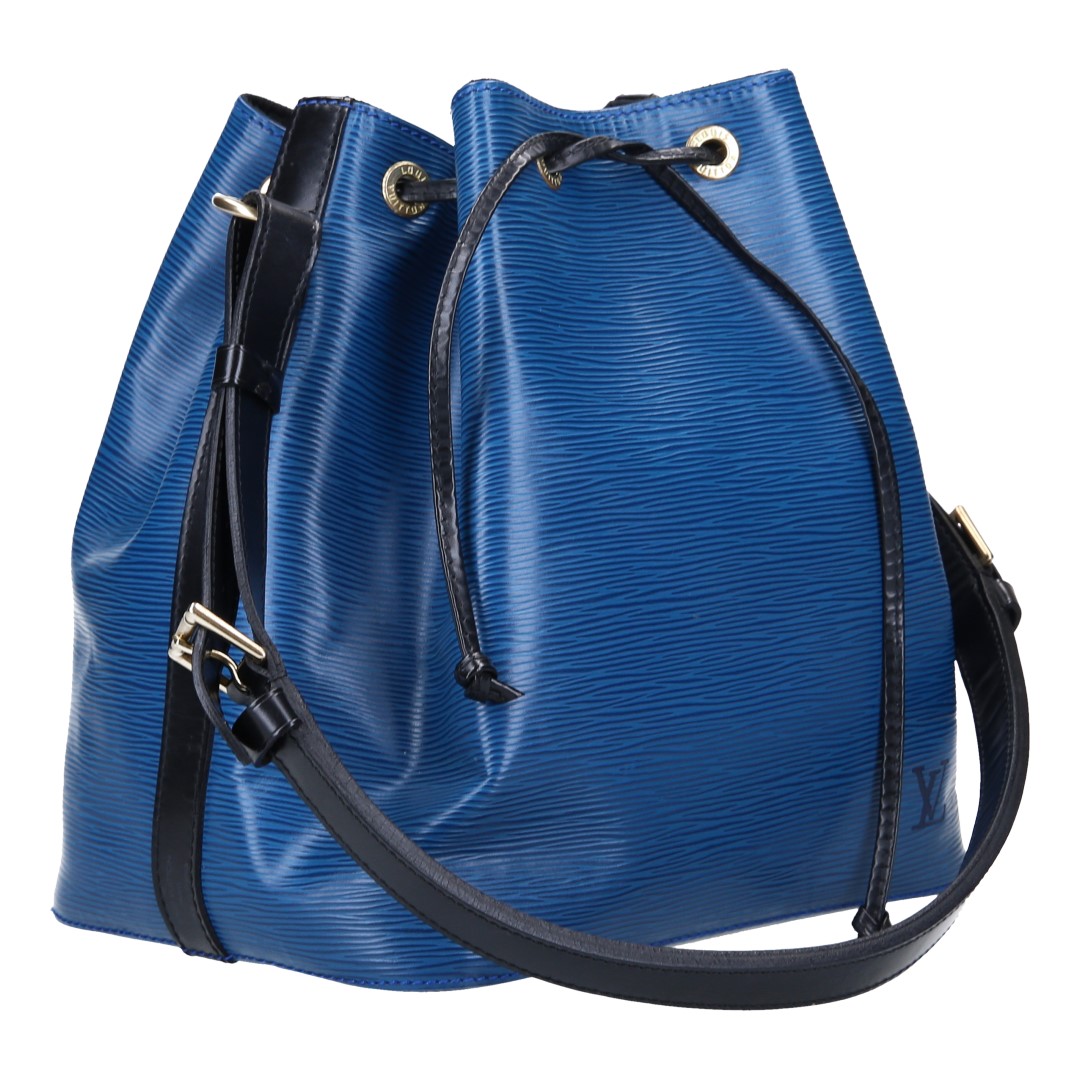 LOUIS VUITTON NOÉ PETIT MODEL SCHULTERTASCHE AUS EPI LEDER IN TOLEDO BLAU/KOURIL SCHWARZ