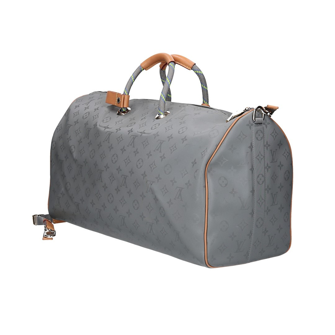 LOUIS VUITTON KEEPALL 50 REISETASCHE AUS MONOGRAM TITANIUM MIT SCHULTERRIEMEN (M43886)