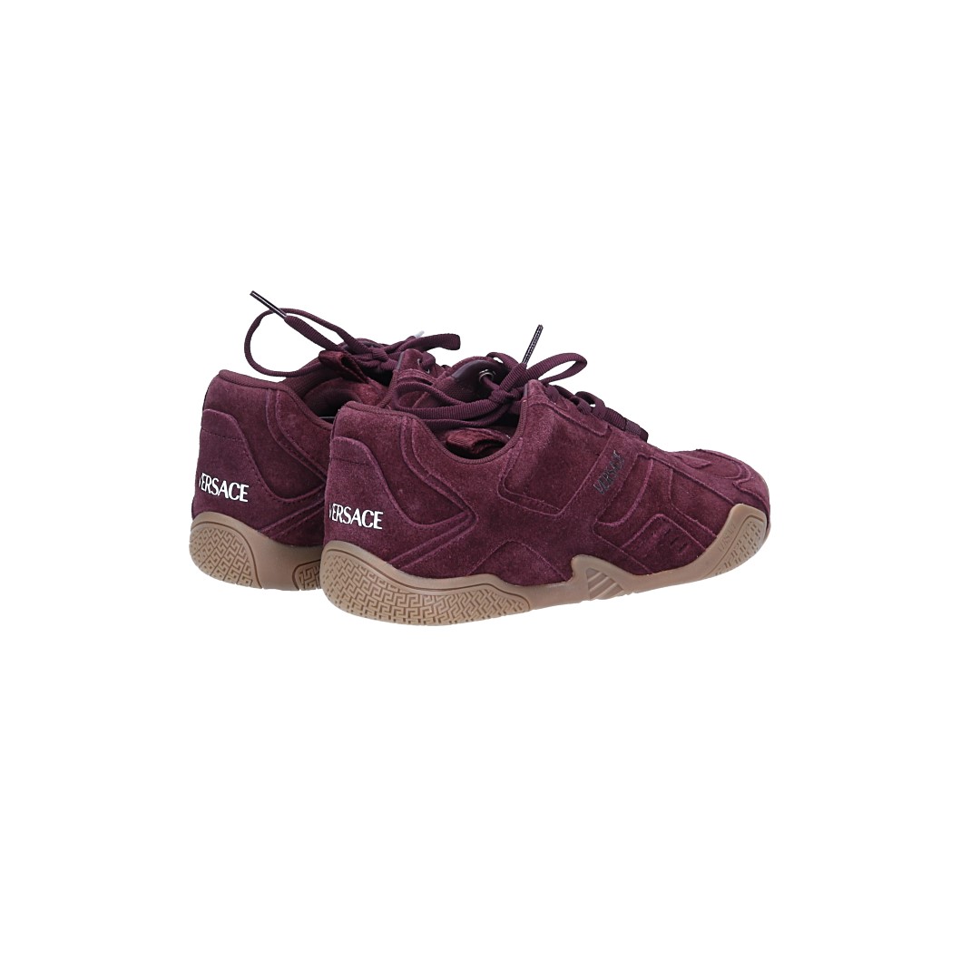 VERSACE SNEAKER SCHUHE 'GALAXIA' AUS KALBSLEDER IN BURGUNDERROT GR. 39