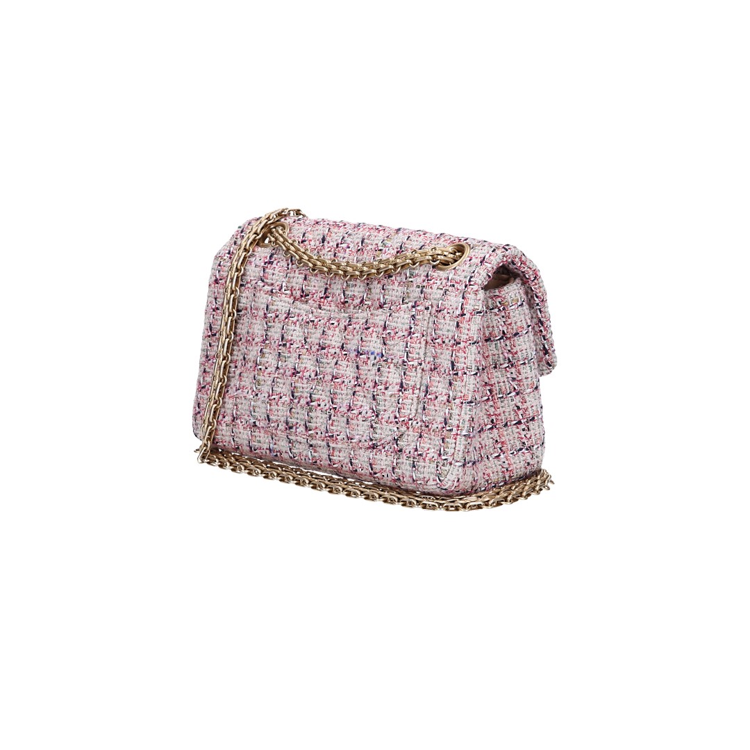 CHANEL 2.55 REISSUE SINGLE FLAP HANDTASCHE (224) AUS TWEED (A37584)