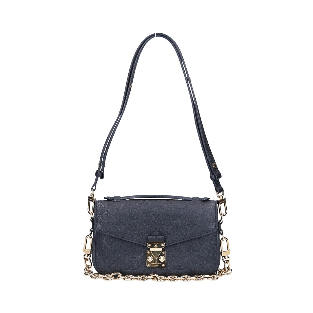 LOUIS VUITTON POCHETTE MÉTIS EAST WEST HANDTASCHE AUS MONOGRAM EMPREINTE LEDER IN NOIR (M46595)