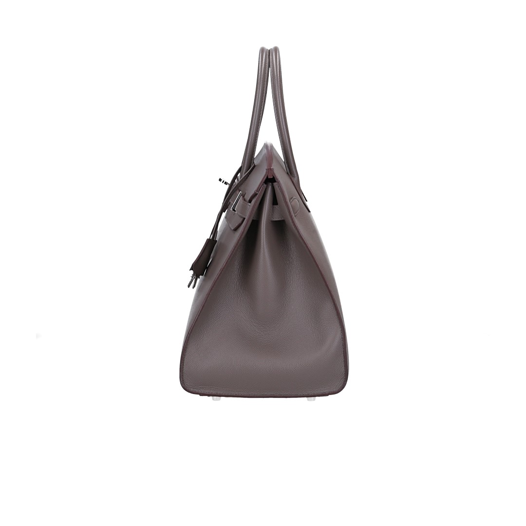 HERMÈS BIRKIN 35 SELLIER HANDTASCHE AUS VEAU EPSOM IN ETOUPÉ MIT PHW