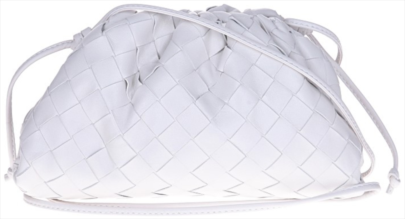 BOTTEGA VENETA MINI POUCH HANDTASCHE AUS LAMMLEDER IN CHALK