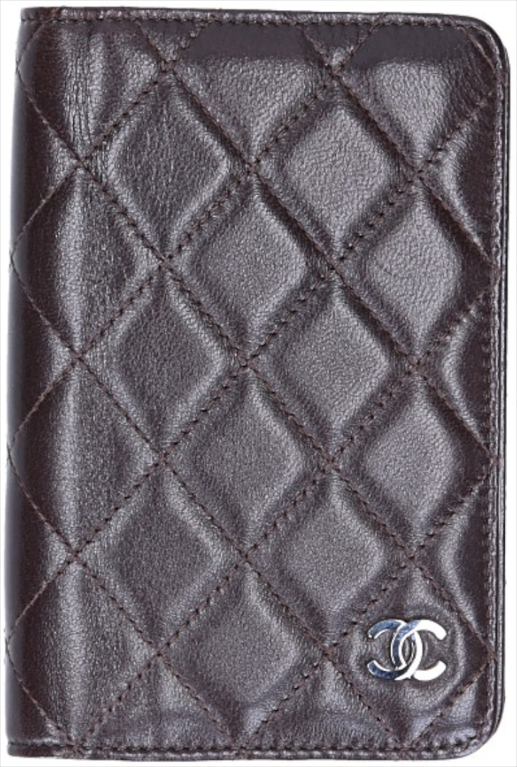 CHANEL AGENDA-UMSCHLAG AUS LAMMLEDER IN BRAUN IT SHW MIT ADRESSBUCH-EINLAGE