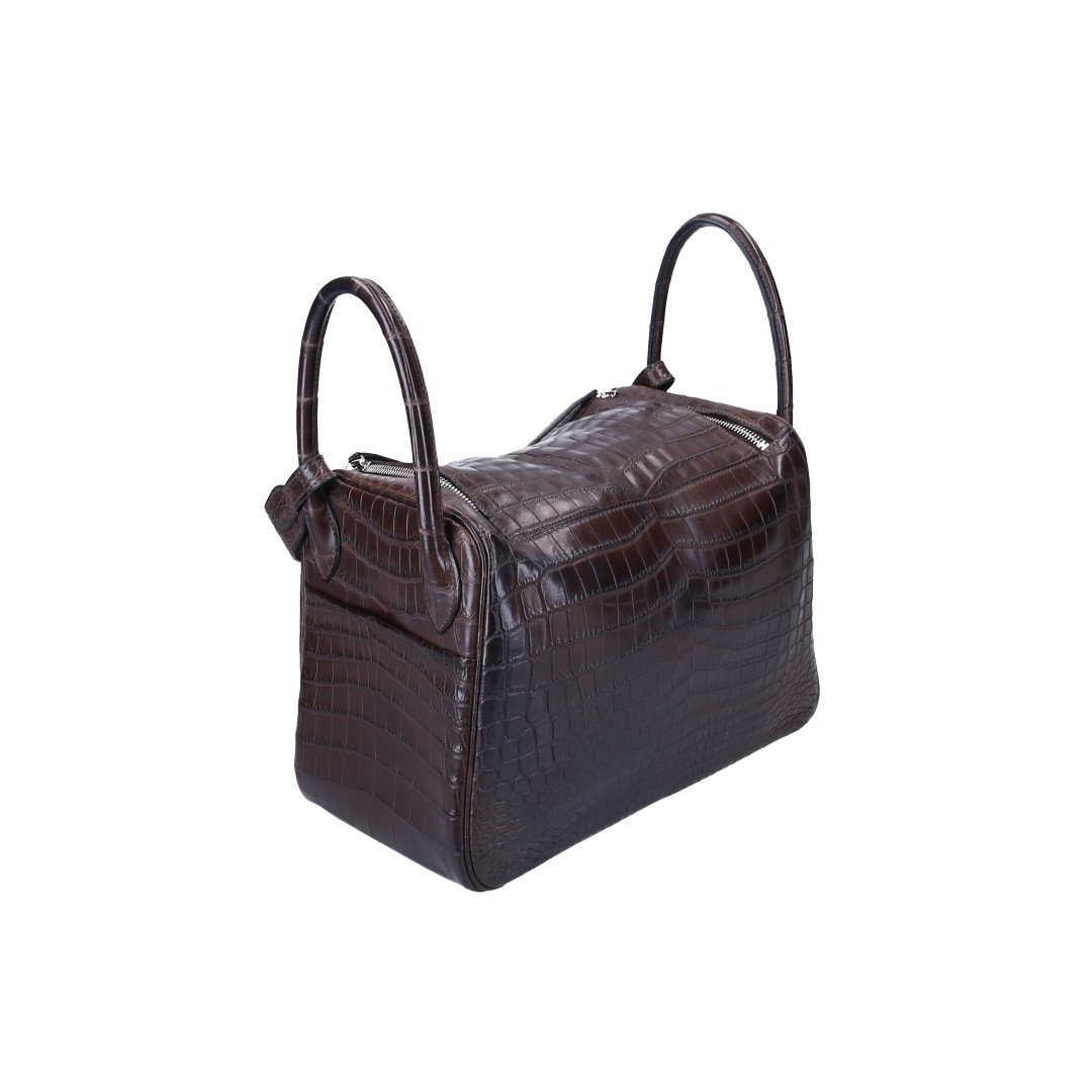 HERMÈS LINDY 30 HANDTASCHE AUS CROCODYLUS-NILOTICUS IN HAVANE MIT PHW