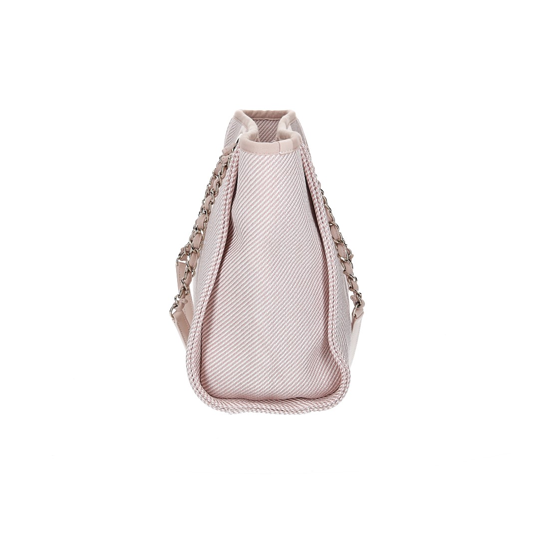 CHANEL DEAUVILLE SHOPPER (MEDIUM) HANDTASCHE AUS GEWEBE (A67001)