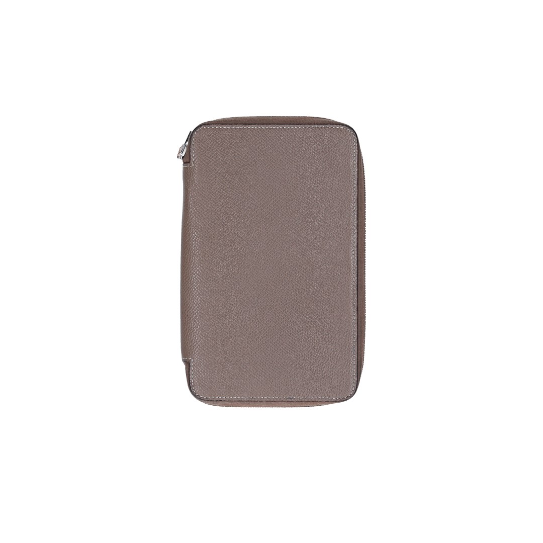 HERMÈS AGENDA-CLASP COVER IN EPSOM CALF LEATHER RED AND ORANGE