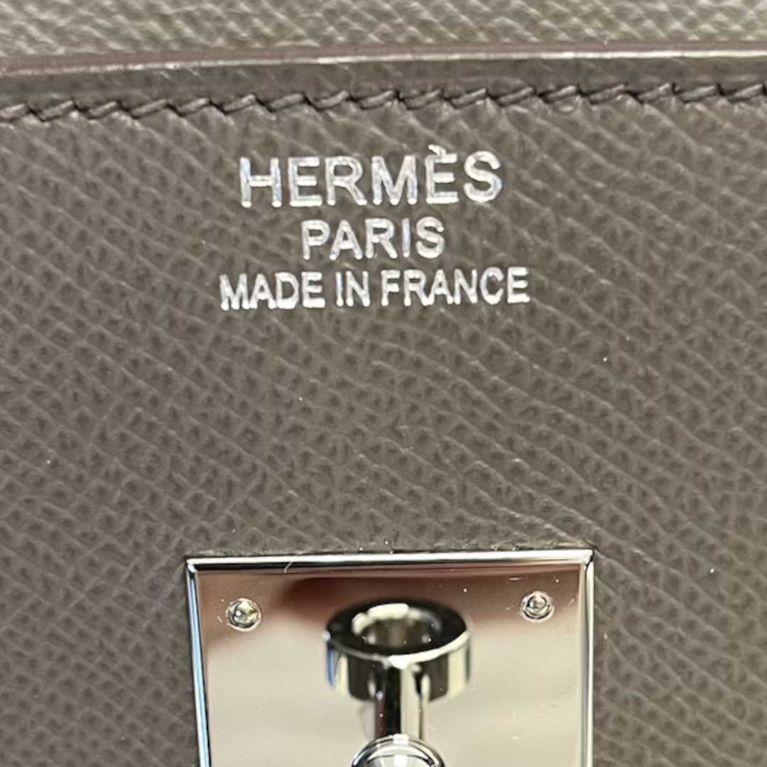 HERMÈS BIRKIN 35 SELLIER HANDTASCHE AUS VEAU EPSOM IN ETOUPÉ MIT PHW