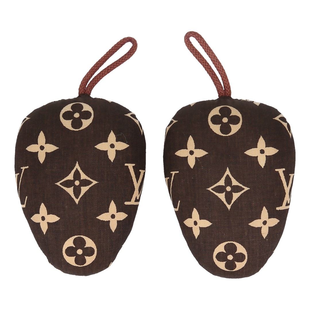 LOUIS VUITTON COUSSINETS POUR CHAUSSURES DAME UND 2 x ETUI CHAUSSURES SCHUTZBEUTEL MONOGRAM TEXTIL