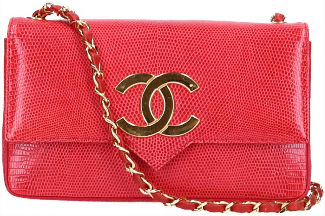 50978-Chanel-Flap-Bag_2D_0013 CHANEL SINGLE FLAP HANDTASCHE AUS ECHSEN-LEDER IN DER FARBE ROT MIT GHW