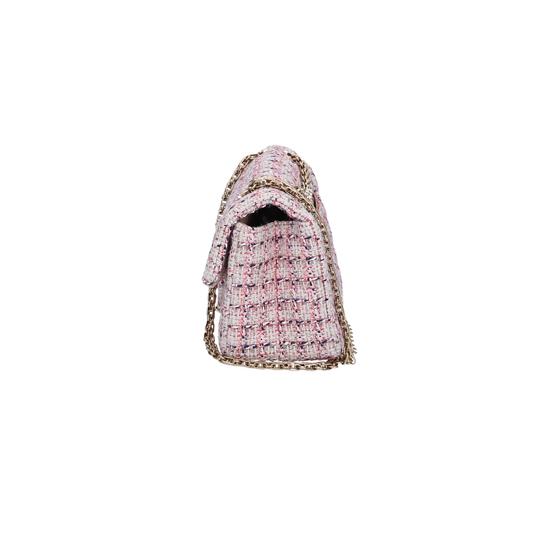 CHANEL 2.55 REISSUE SINGLE FLAP HANDTASCHE (224) AUS TWEED (A37584)