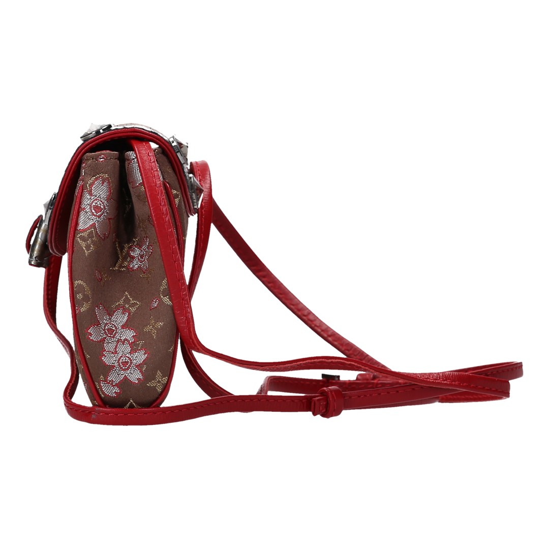 LOUIS VUITTON GRIOTTE CLUTCH AUS MINI MONOGRAM SATIN CHERRY BLOSSOM CANVAS