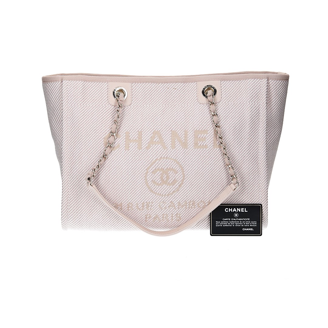 CHANEL DEAUVILLE SHOPPER (MEDIUM) HANDTASCHE AUS GEWEBE (A67001)