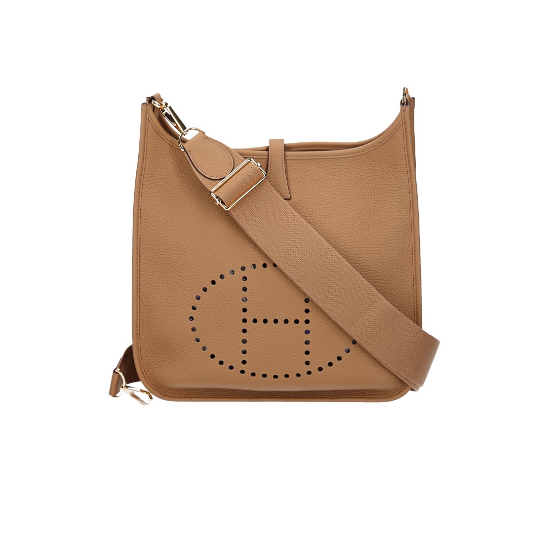 HERMÈS ÉVELYNE III 29 HANDTASCHE AUS TAURILLON CLEMENCE LEDER IN BISCUIT MIT GHW