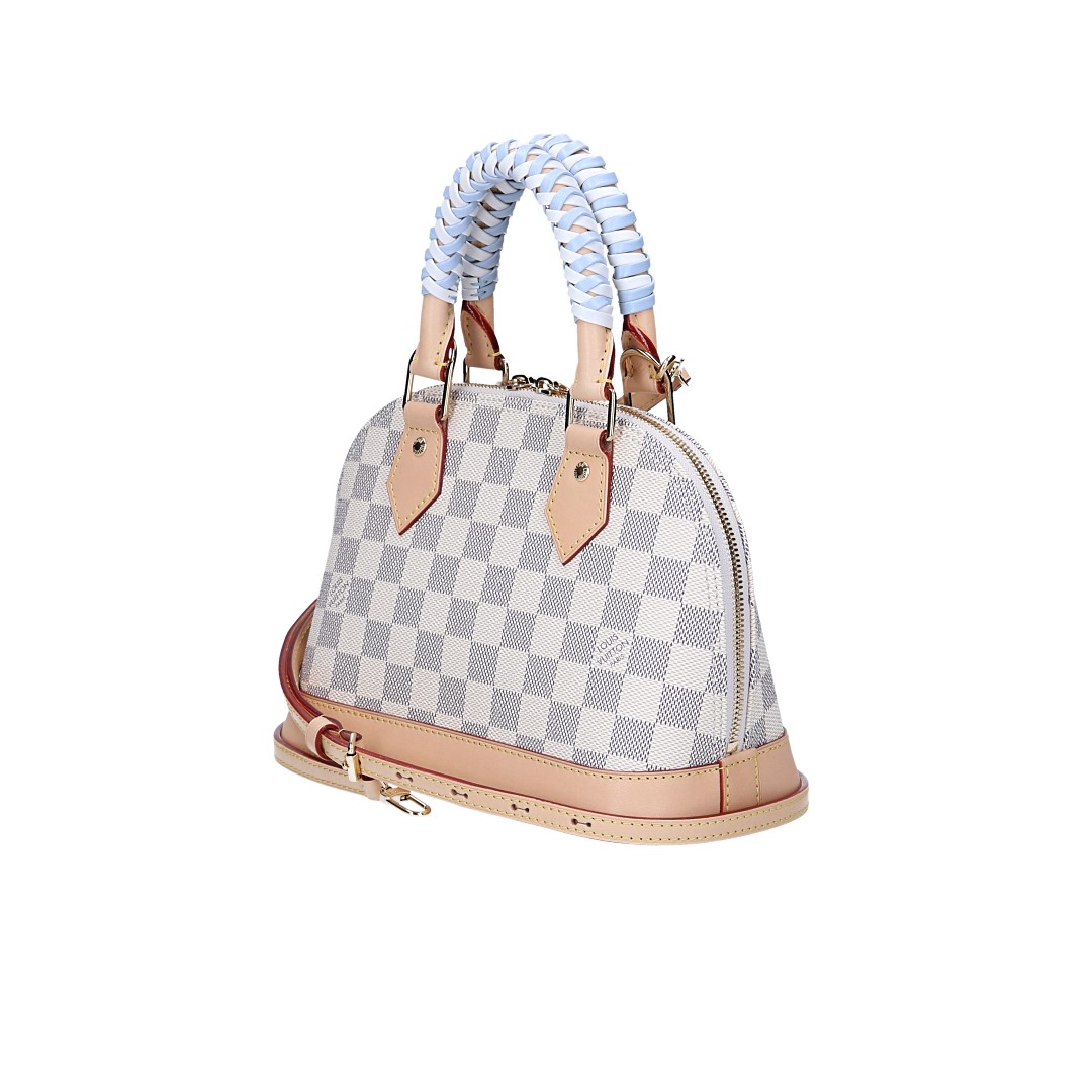 LOUIS VUITTON ALMA BB HANDTASCHE AUS DAMIER AZUR BRAIDED CANVAS MIT VERSTELLBAREM SCHULTERRIEMEN (N40902)