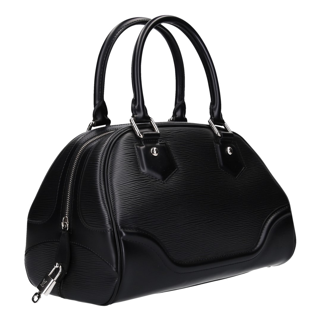 LOUIS VUITTON BOWLING MONTAIGNE PM HENKELTASCHE AUS EPI LEDER IN NOIR