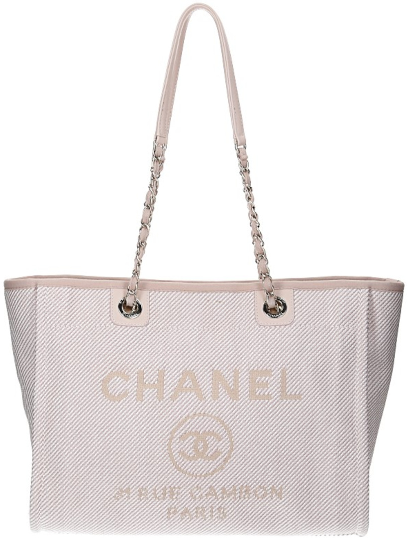 CHANEL DEAUVILLE SHOPPER (MEDIUM) HANDTASCHE AUS GEWEBE (A67001)