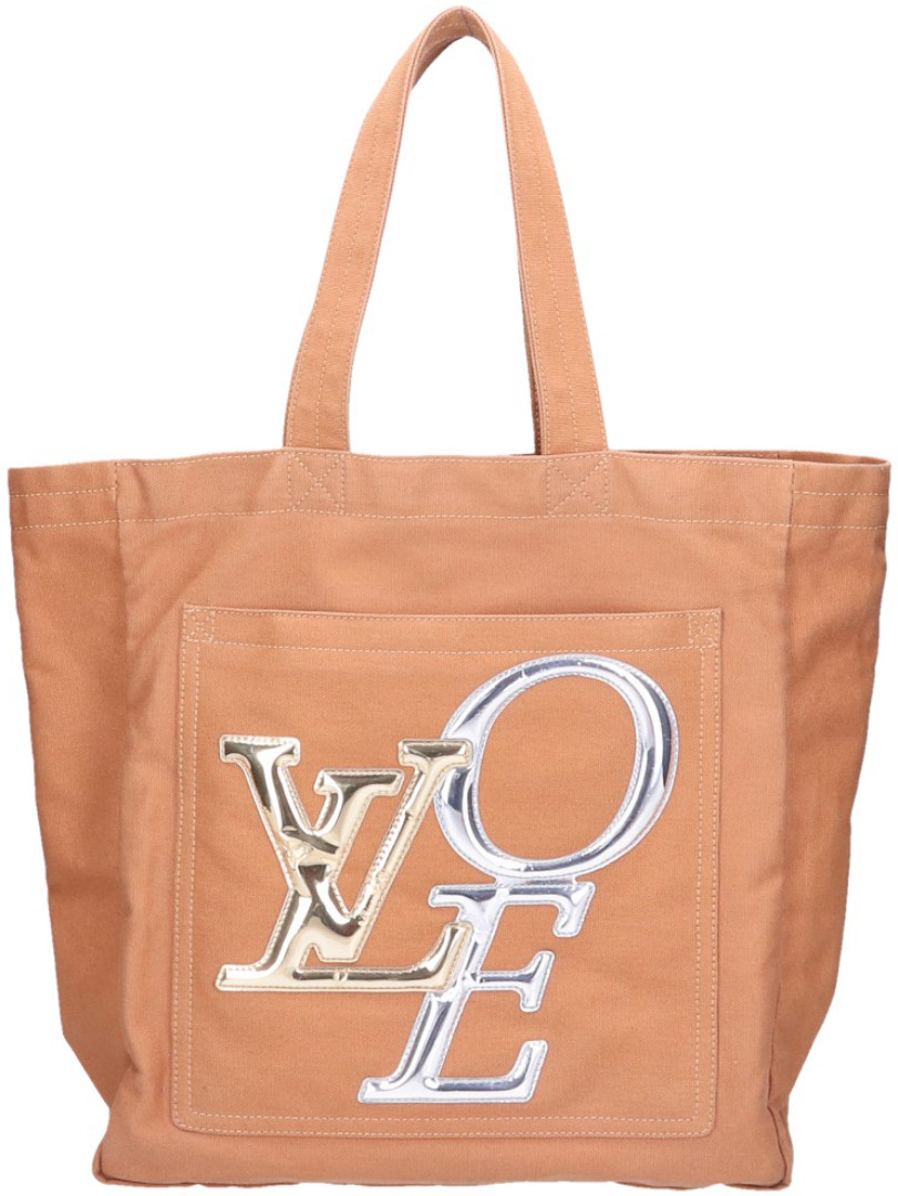 LOUIS VUITTON CABAS TOILE LOVE MM HENKELTASCHE AUS CANVAS IN OCRE (M95466)