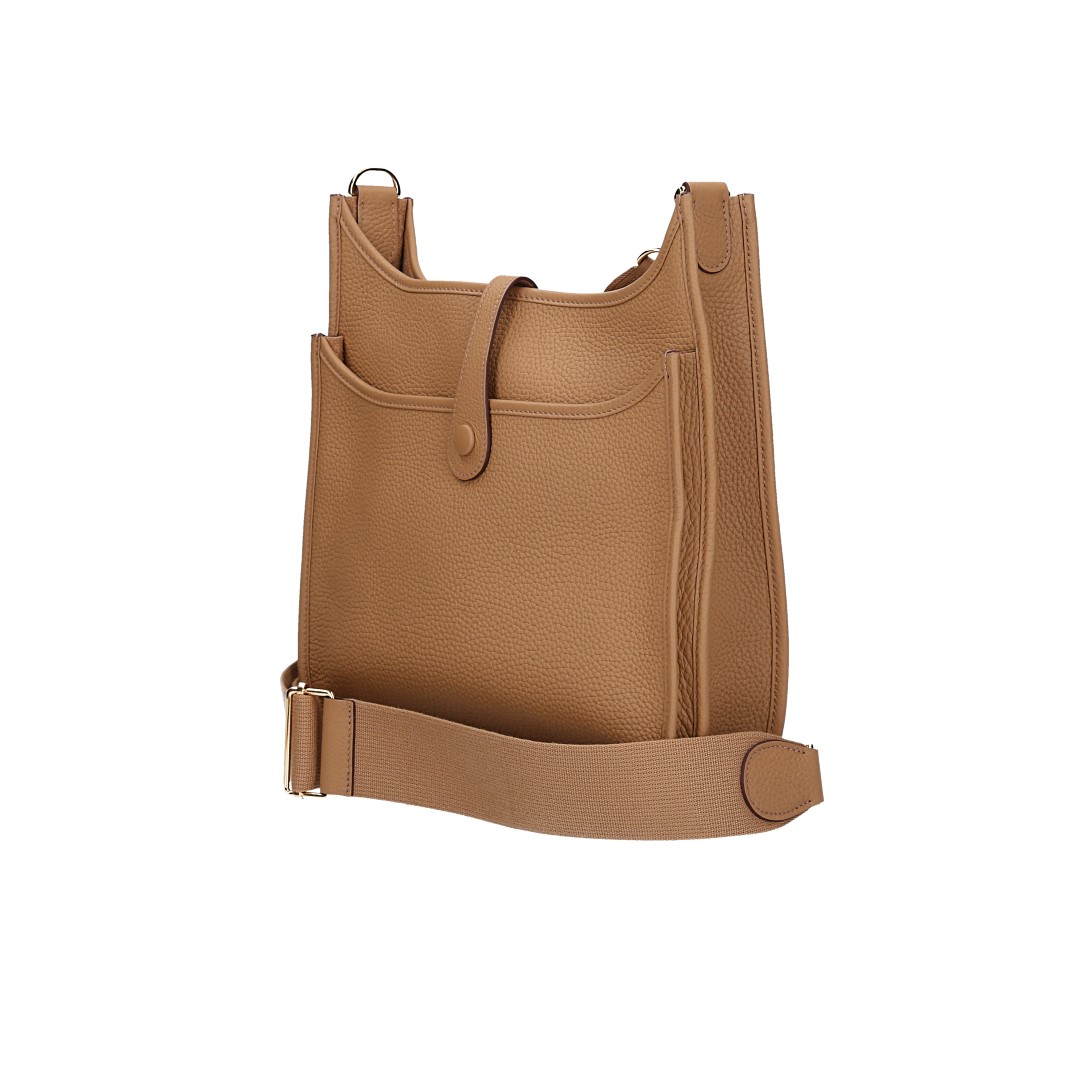 HERMÈS ÉVELYNE III 29 HANDTASCHE AUS TAURILLON CLEMENCE LEDER IN BISCUIT MIT GHW