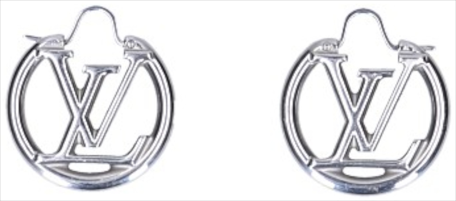 LOUIS VUITTON OHRRINGE 'LOUISE HOOPS MINI' AUS METALL MIT PALLADIUM-FINISH (M01216)