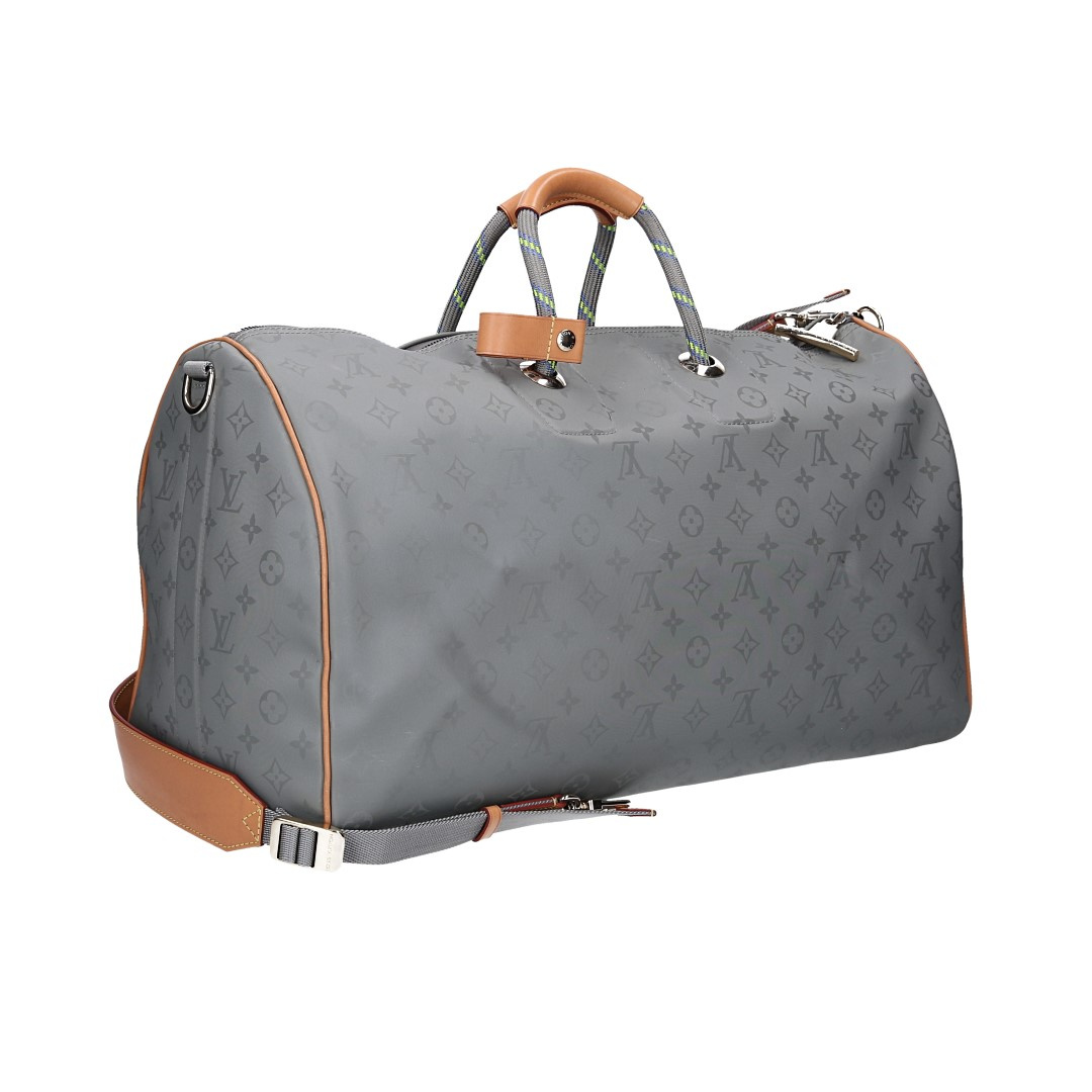 LOUIS VUITTON KEEPALL 50 REISETASCHE AUS MONOGRAM TITANIUM MIT SCHULTERRIEMEN (M43886)
