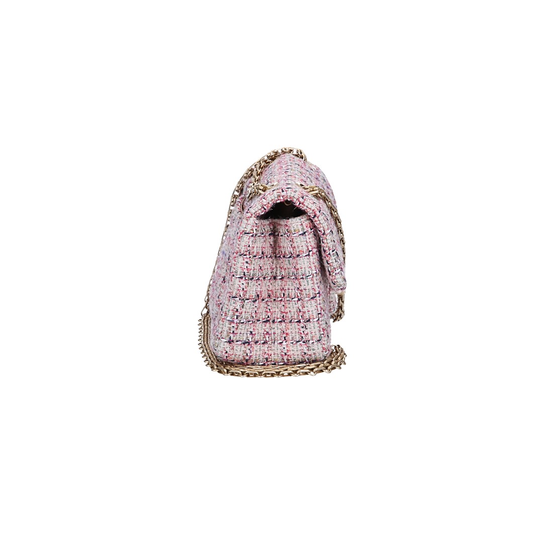CHANEL 2.55 REISSUE SINGLE FLAP HANDTASCHE (224) AUS TWEED (A37584)