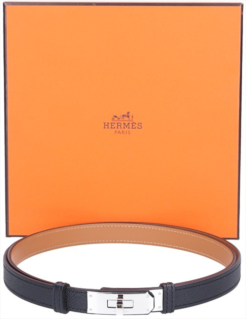 HERMÈS GÜRTEL 'KELLY 18' AUS EPSOM-KALBSLEDER IN NOIR MIT PHW ONESIZE