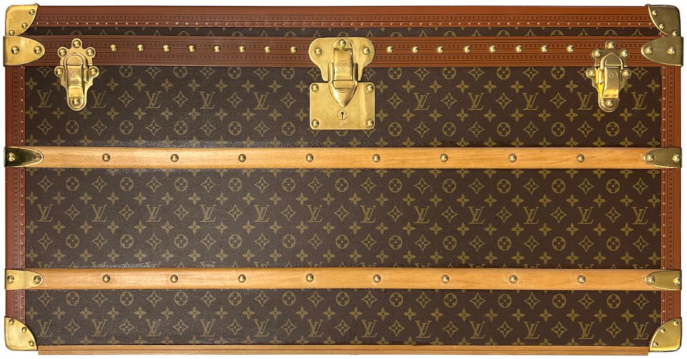 LOUIS VUITTON MALLE COURRIER TRUHE AUS MONOGRAM CANVAS MIT DEUX CHÂSSIS (M13229)