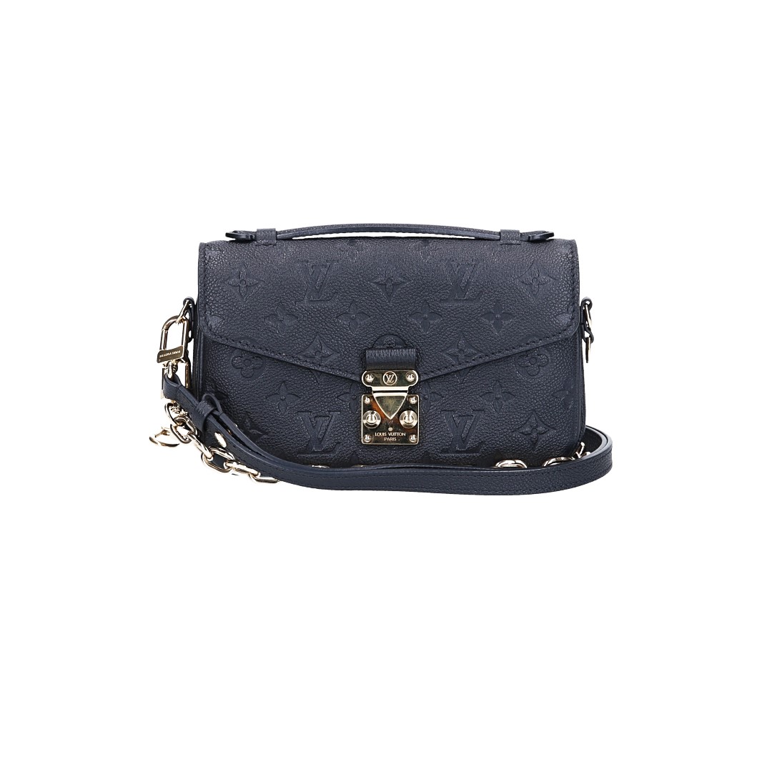 LOUIS VUITTON POCHETTE MÉTIS EAST WEST HANDTASCHE AUS MONOGRAM EMPREINTE LEDER IN NOIR (M46595)
