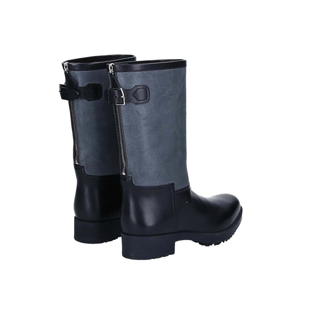 HERMÈS STIEFEL 'JEEP' AUS VEAU & VEAU ETRIVIERE IN NOIR & ANTHRACITE GR. 39,5