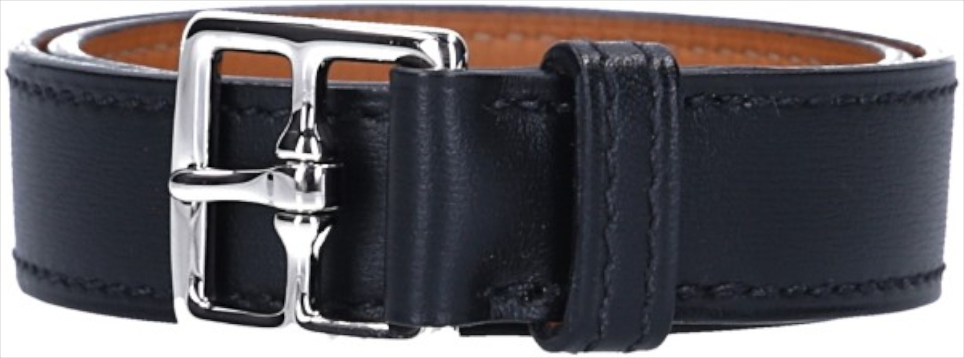 HERMÈS BRACELET ETRIVIÈRE DOUBLE TOUR GM ARMBAND AUS LEDER IN NOIR GR. L