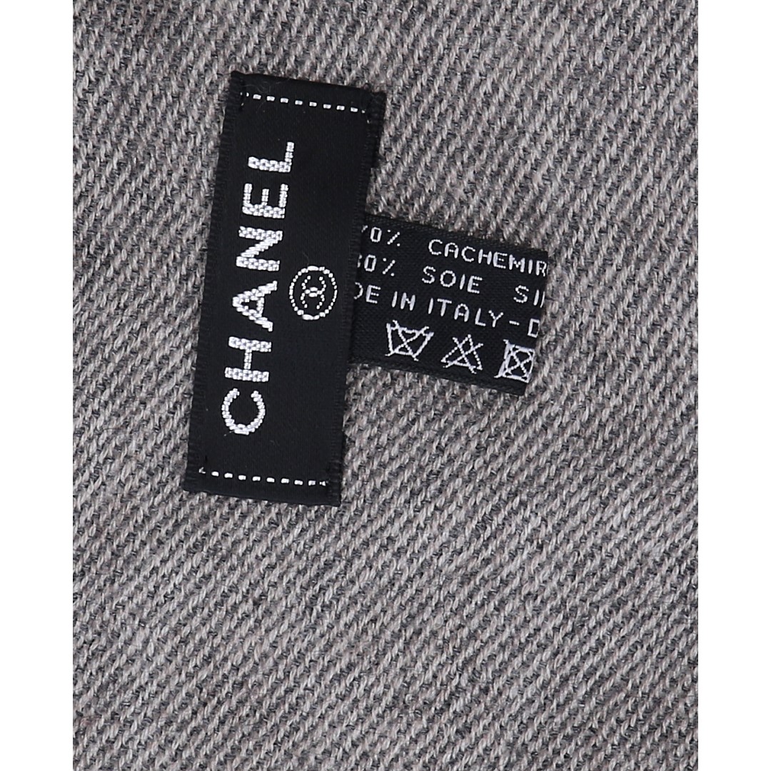 48821_Schal_Chanel_2D_0005 CHANEL TUCH 210 x 75 CM STOLA AUS KASCHMIR UND SEIDE