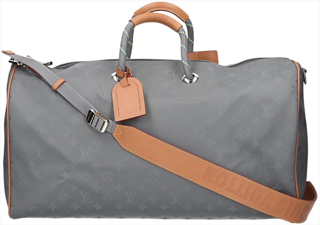 LOUIS VUITTON KEEPALL 50 REISETASCHE AUS MONOGRAM TITANIUM MIT SCHULTERRIEMEN (M43886)