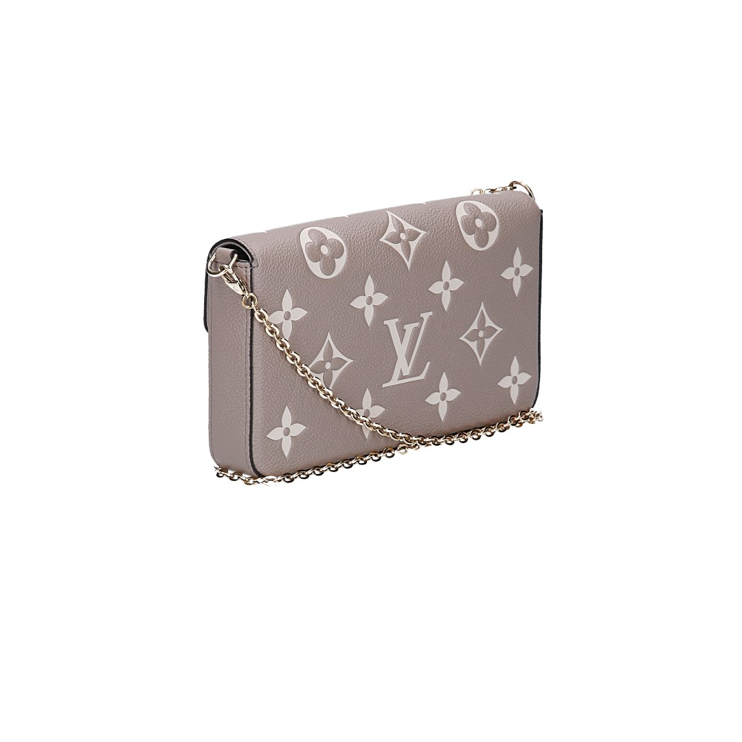 LOUIS VUITTON FÉLICIE POCHETTE HANDTASCHE AUS MONOGRAM EMPREINTE LEDER IN TOURTERELLE/CREME (M69977)